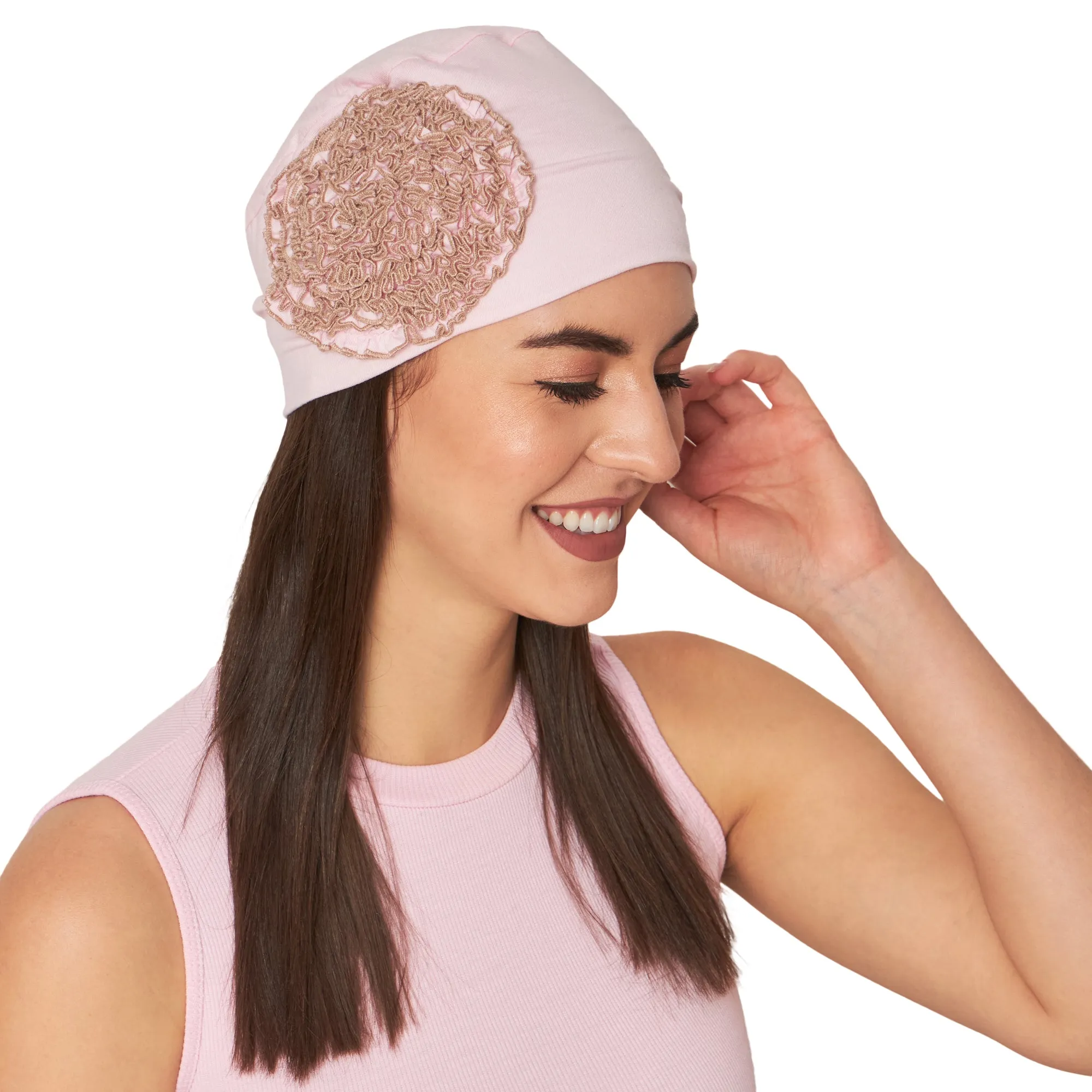 Heavy Floral Patch Women Headwear For Hair Loss