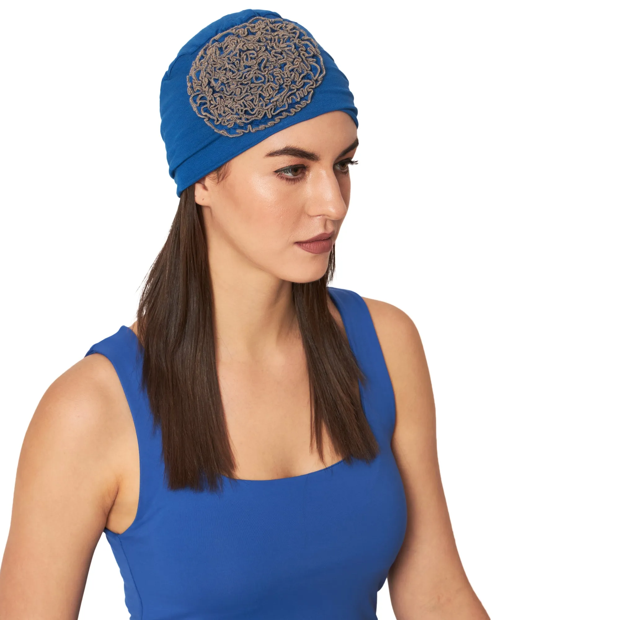 Heavy Floral Patch Women Headwear For Hair Loss