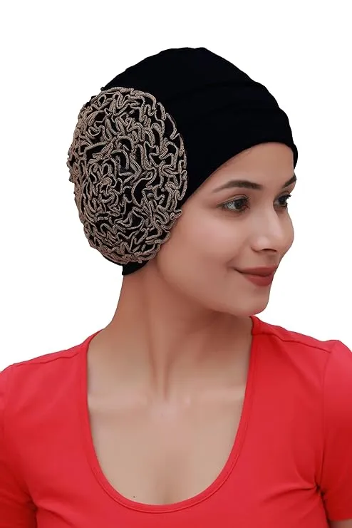 Heavy Floral Patch Women Headwear For Hair Loss