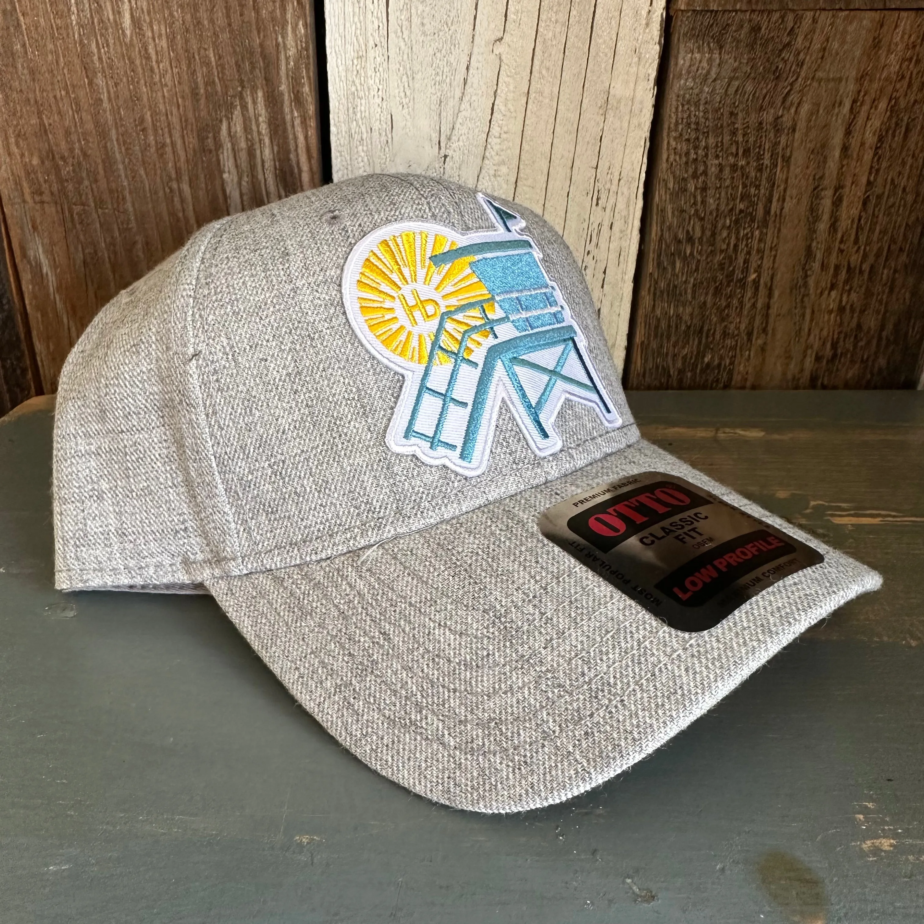 Hermosa Beach LIFEGUARD TOWER Premium 6-Panel Low Profile Snapback Hat - Heathered Grey