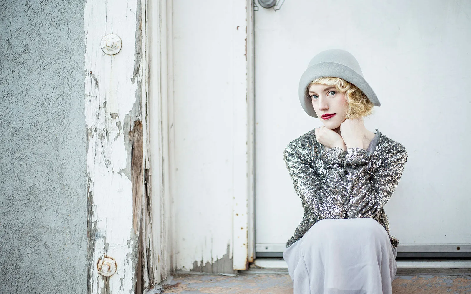 JOYCE WOOL CLOCHE HAT - SILVER SAND