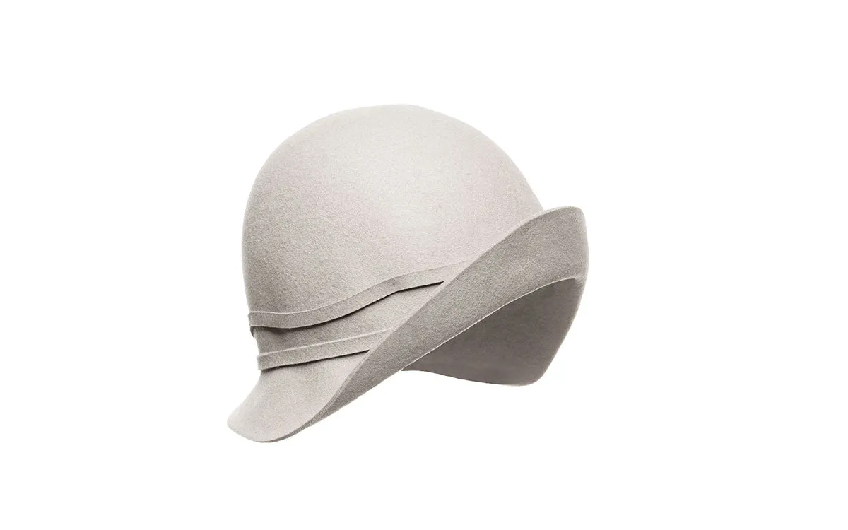 JOYCE WOOL CLOCHE HAT - SILVER SAND