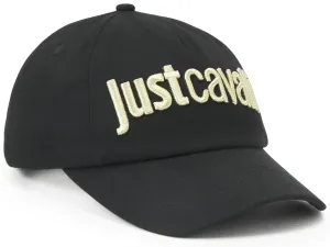 Just Cavalli Baseball Cap In Black Gold For Men