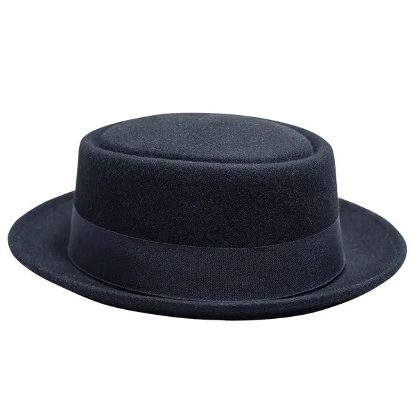 Kenny K - "Heisenberg" Black Wool Felt Pork Pie Hat