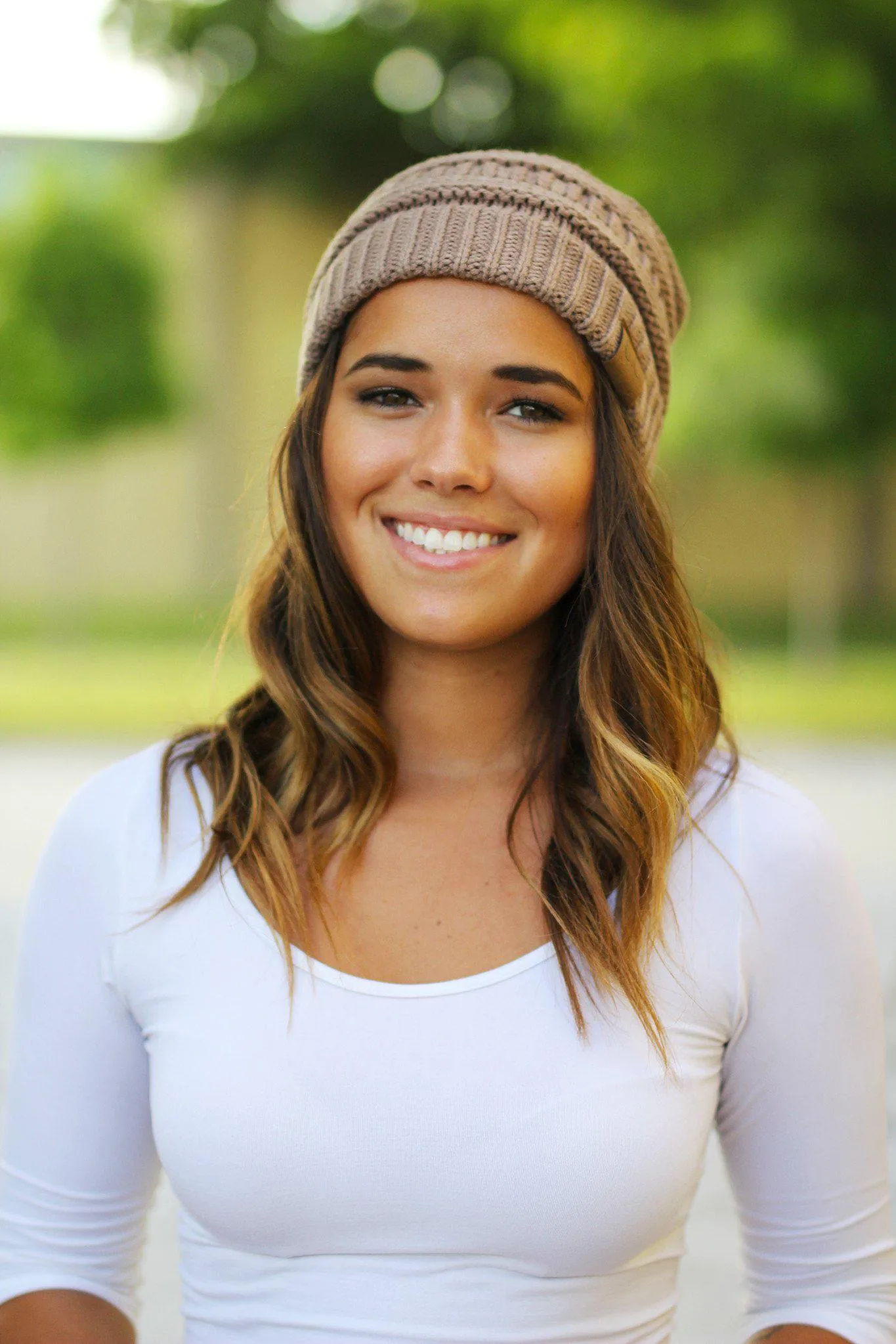 Knit Taupe Beanie