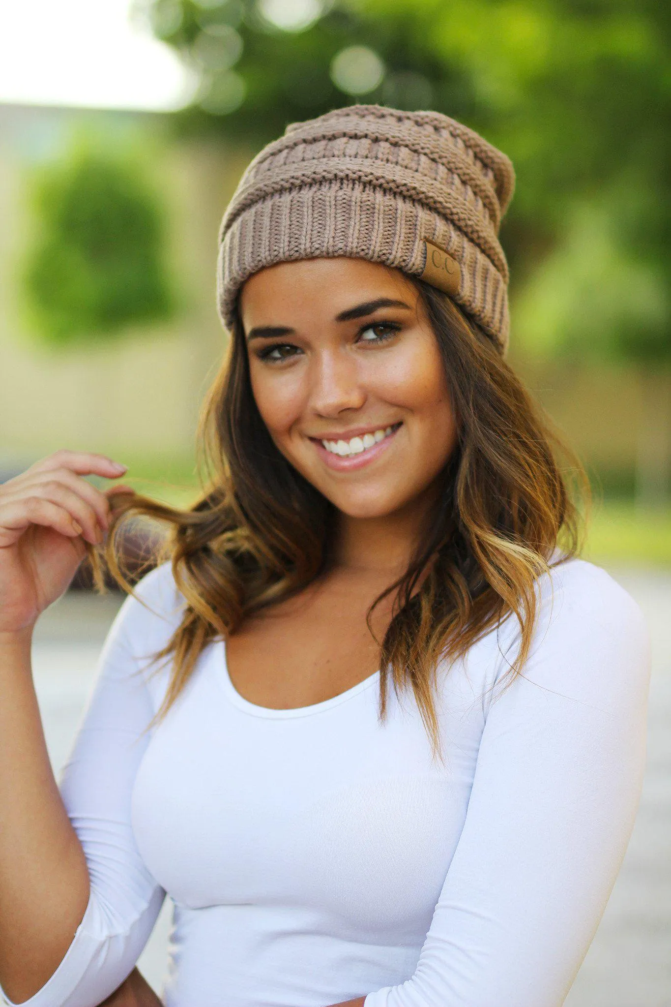 Knit Taupe Beanie