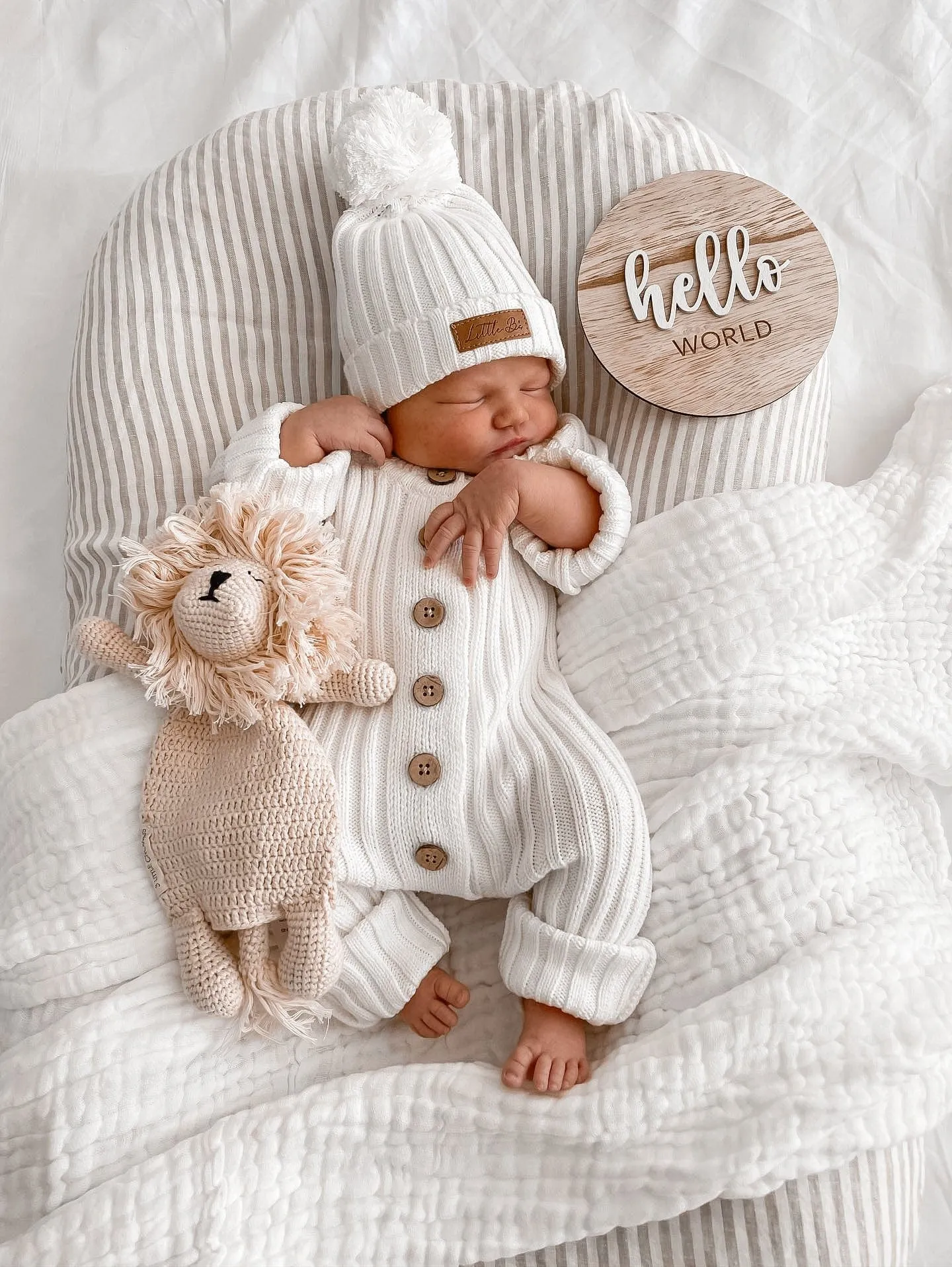 Knitted Newborn Romper Milk
