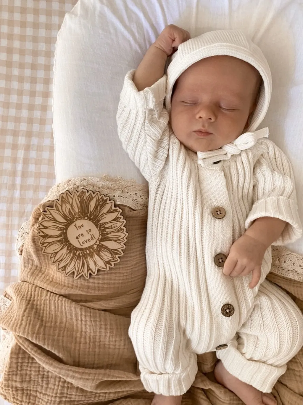 Knitted Newborn Romper Milk