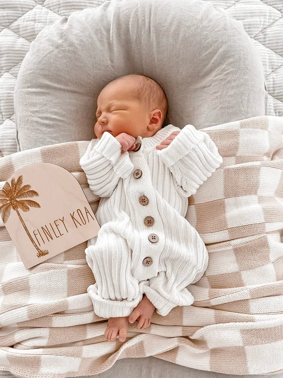 Knitted Newborn Romper Milk
