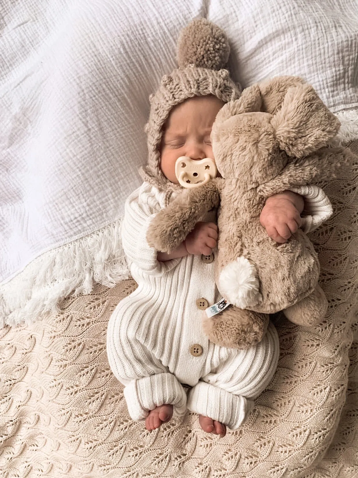 Knitted Newborn Romper Milk