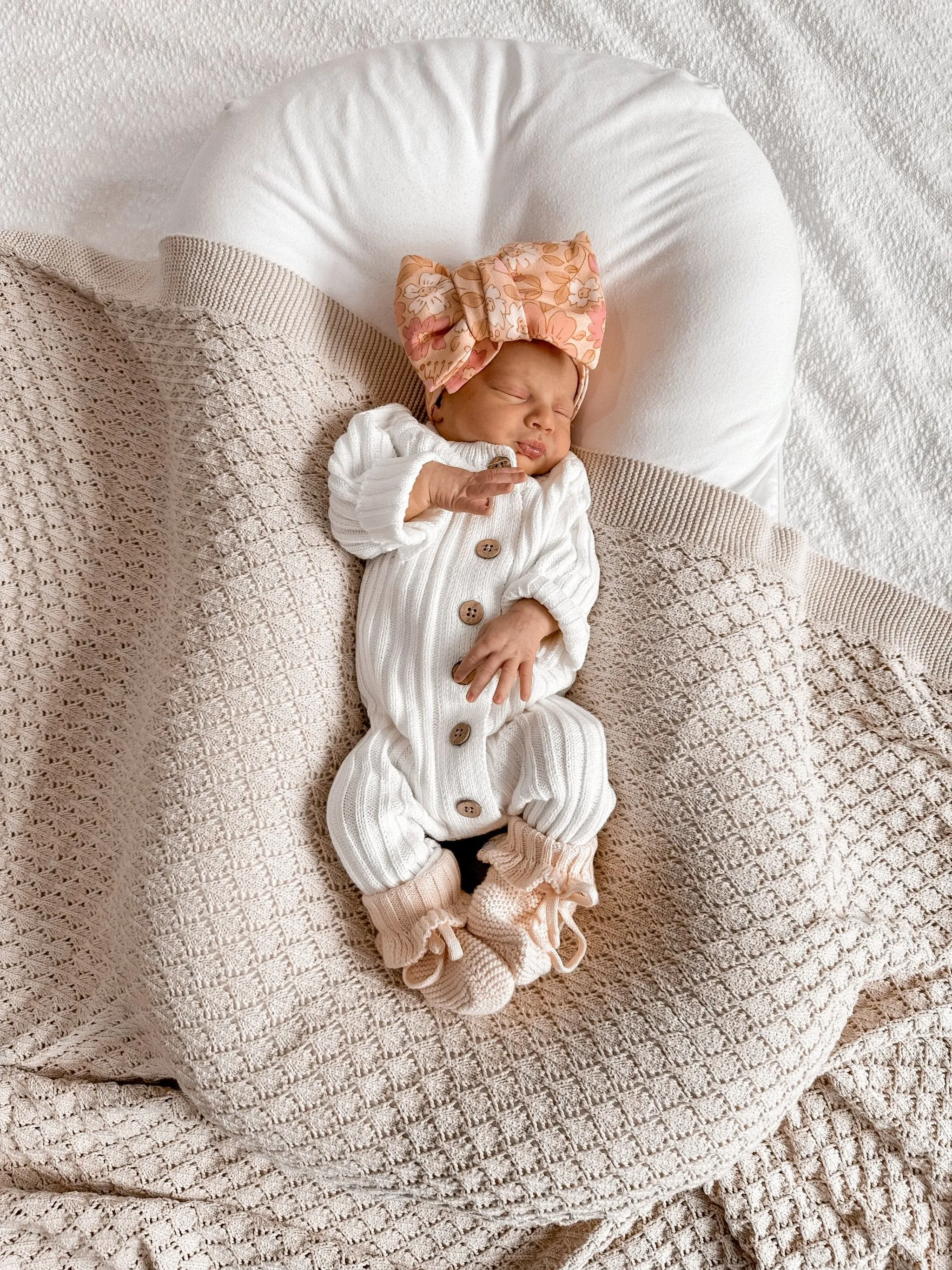 Knitted Newborn Romper Milk