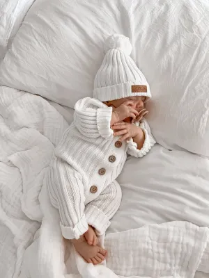 Knitted Newborn Romper Milk
