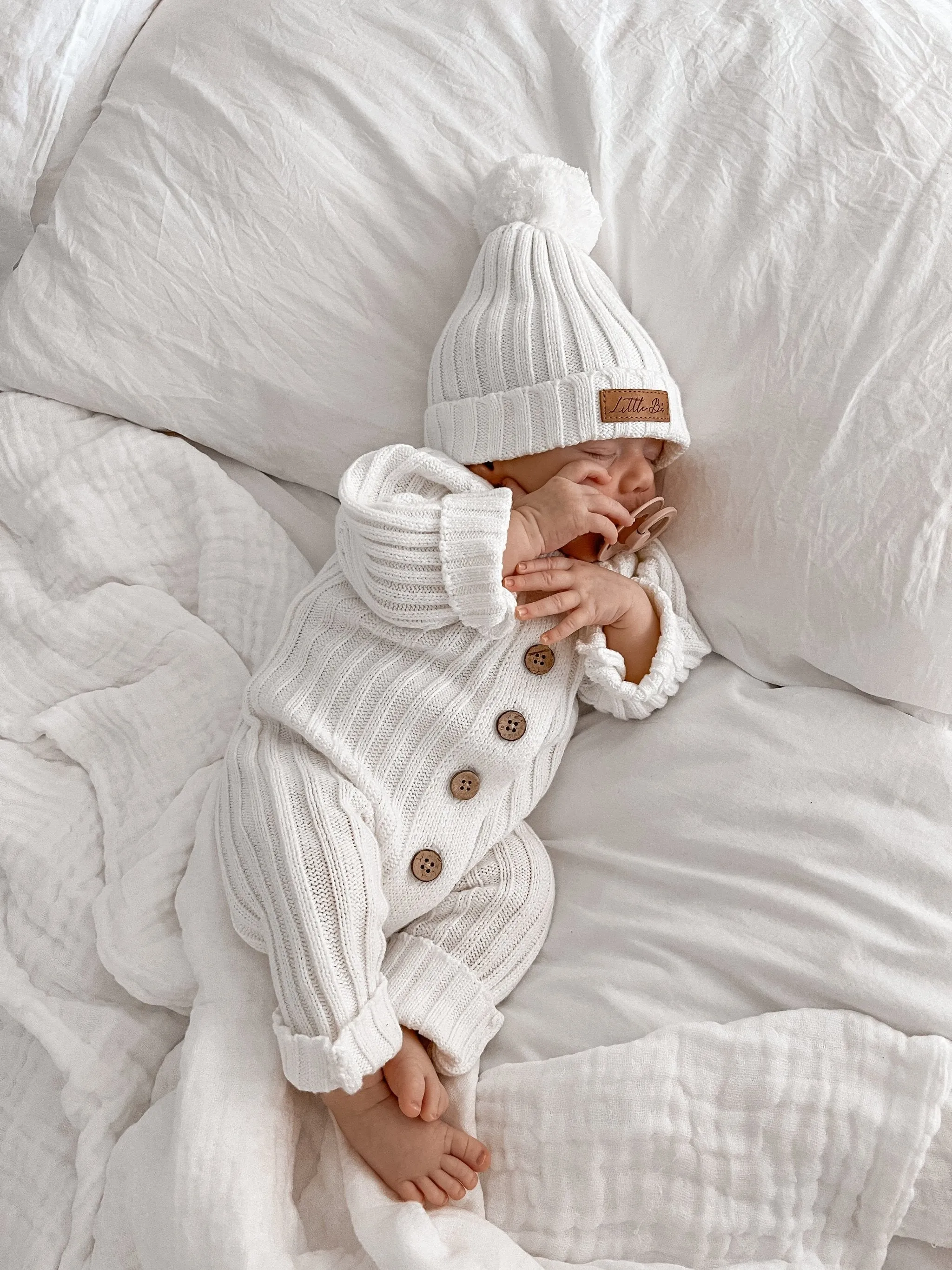 Knitted Newborn Romper Milk