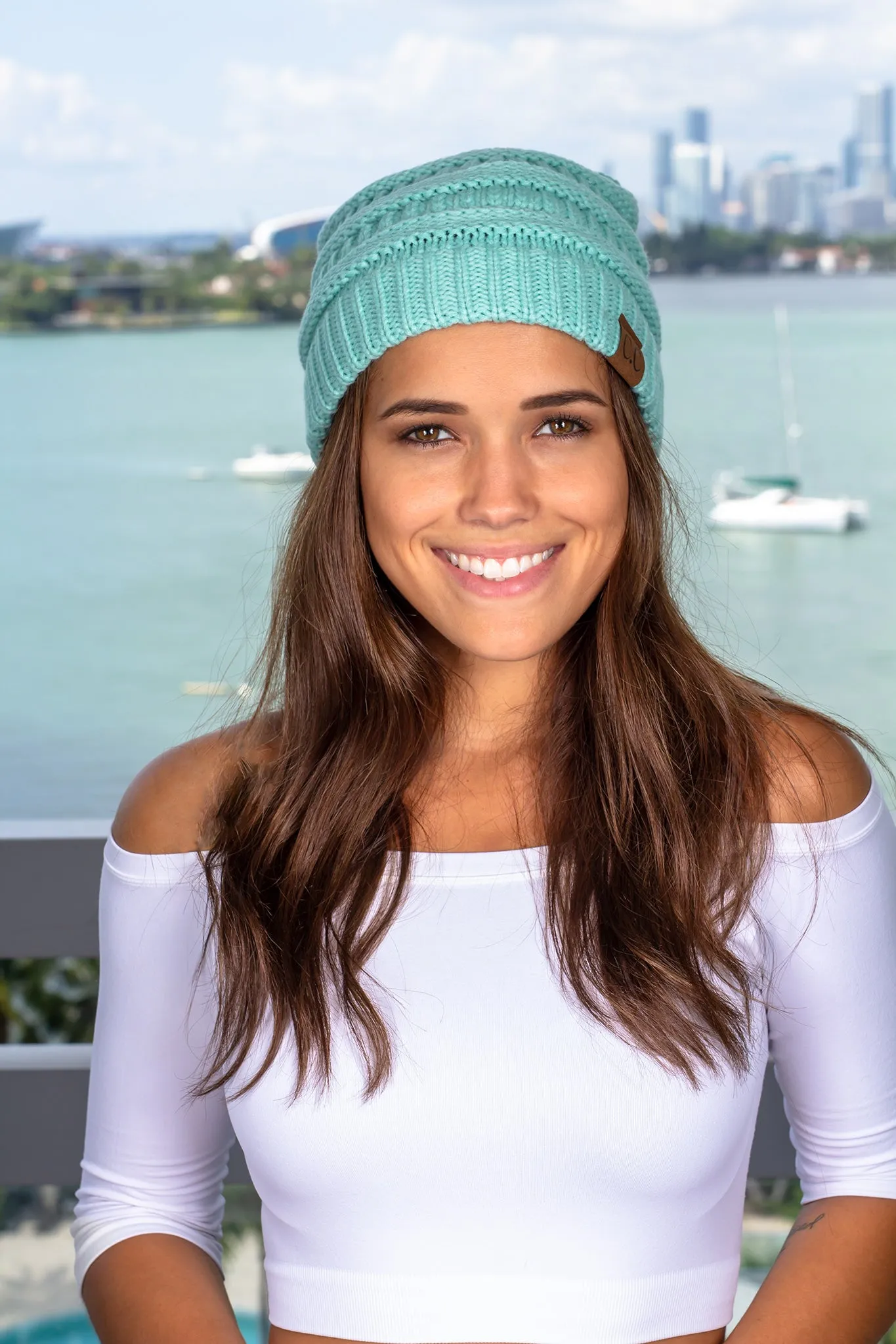 Light Mint Knit Beanie