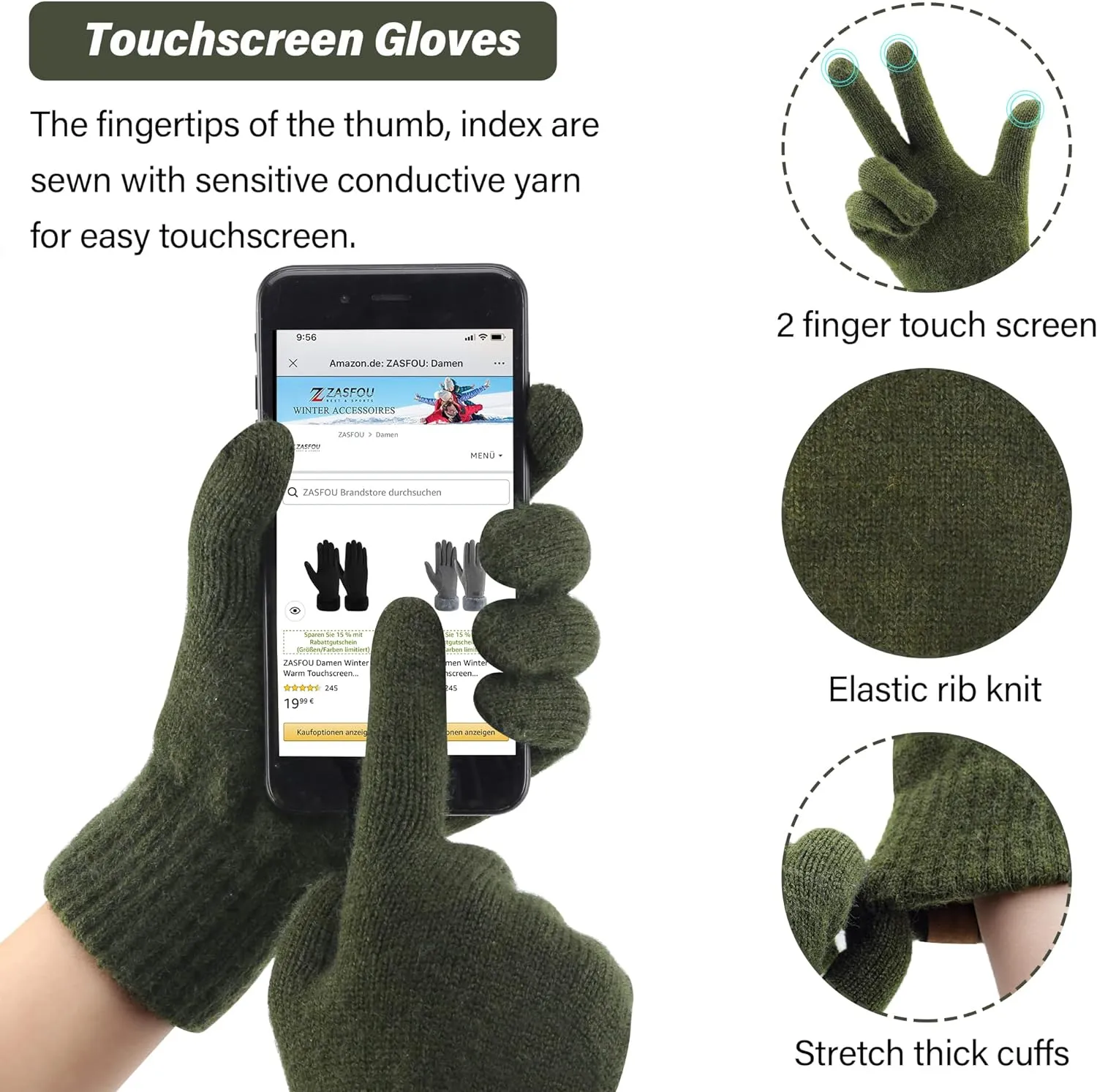 Men's Warm Brown Beanie Knit Hat, Scarf & Gloves Set