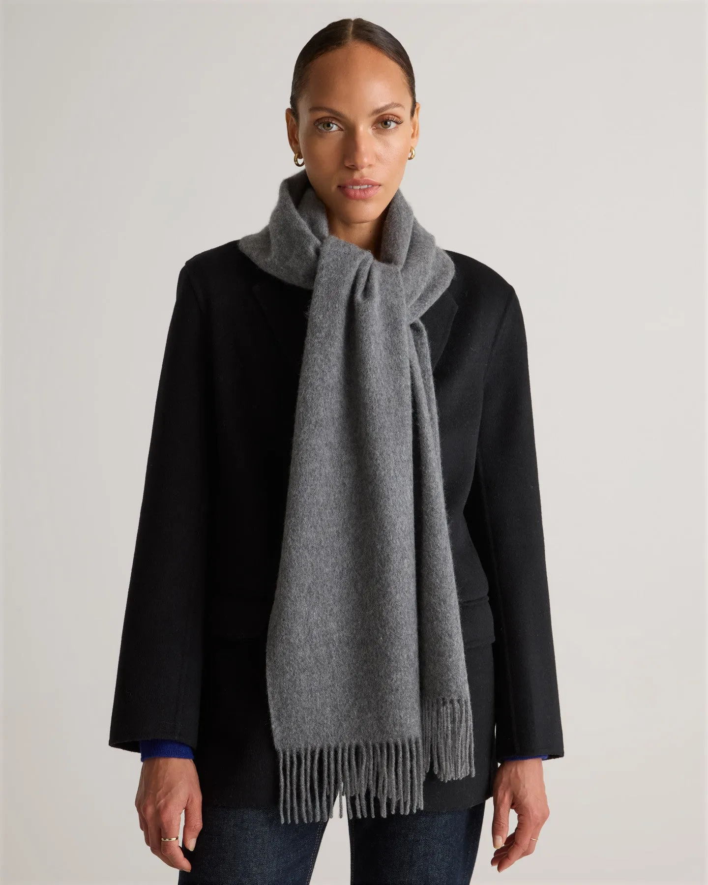 Mongolian Cashmere Woven Fringe Scarf