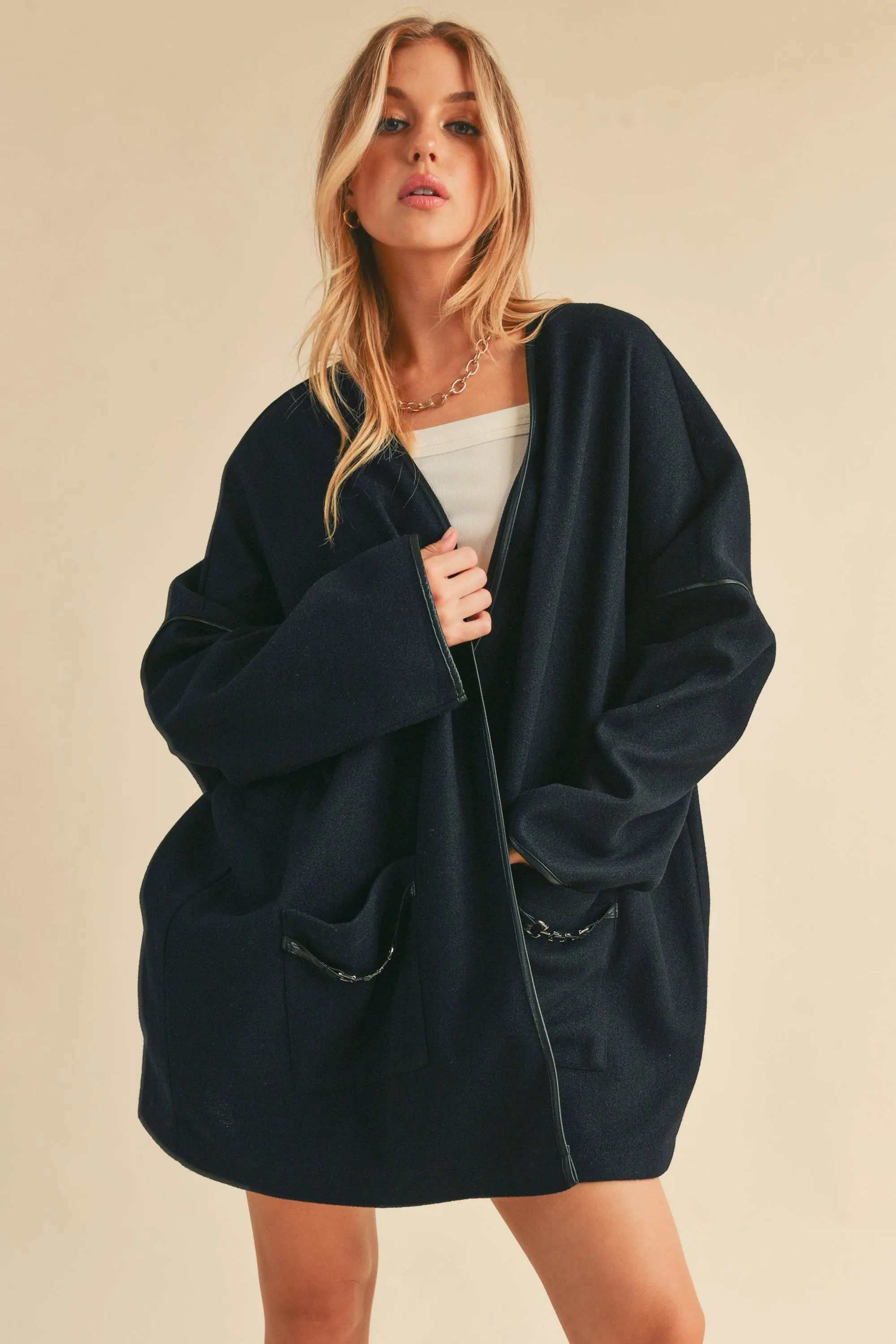 Navy Kimono Jacket