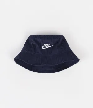 Nike Futura Corduroy Bucket Hat - Midnight Navy / White