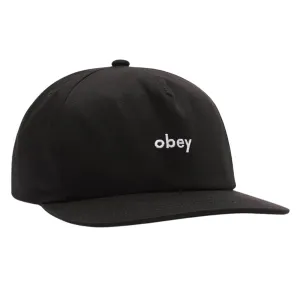 Obey Lowercase 5 Panel Snapback Cap - Black