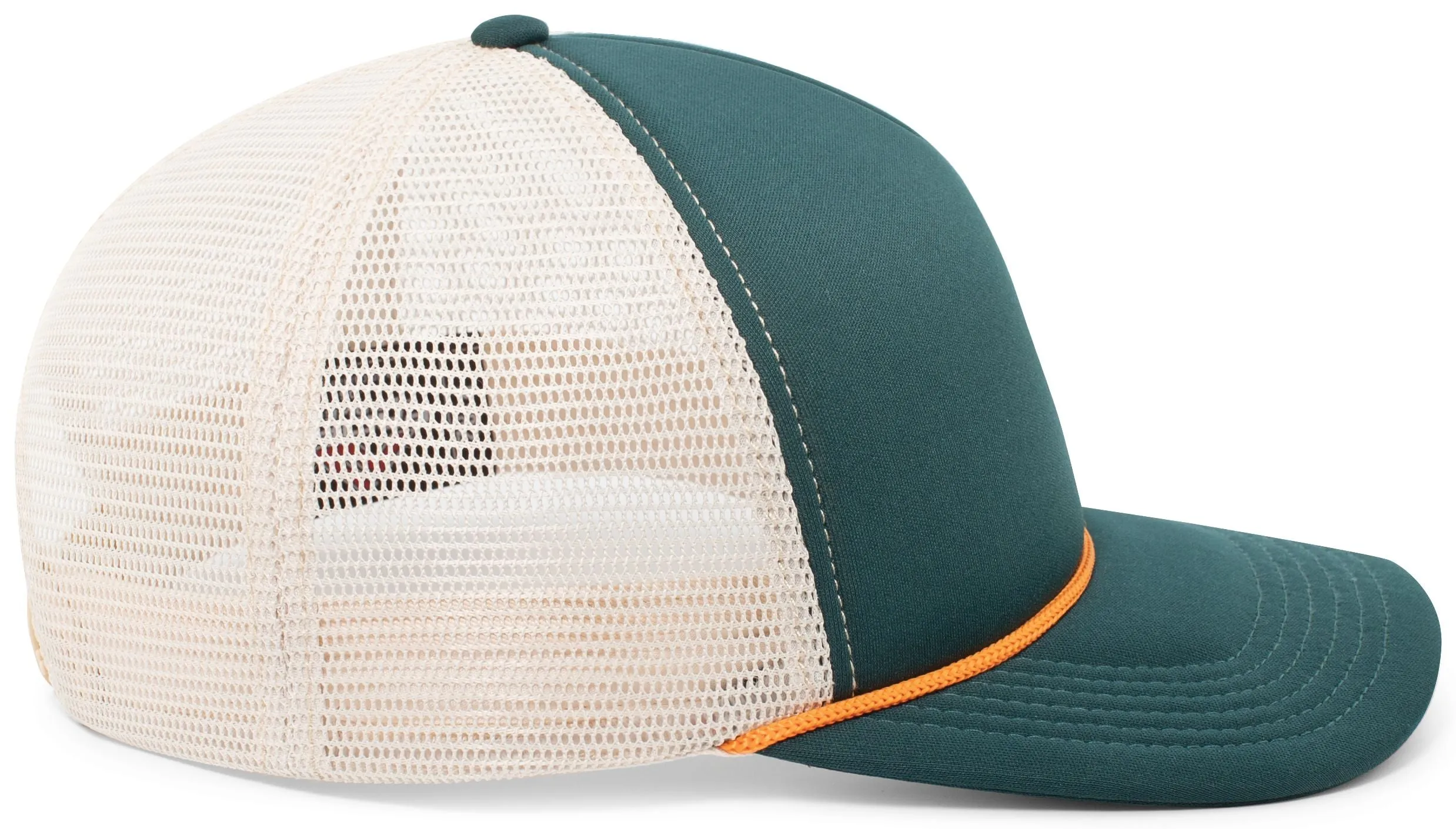 Pacific Headwear Foamie Fresh Trucker Cap - Dark Teal/Khaki/Orange