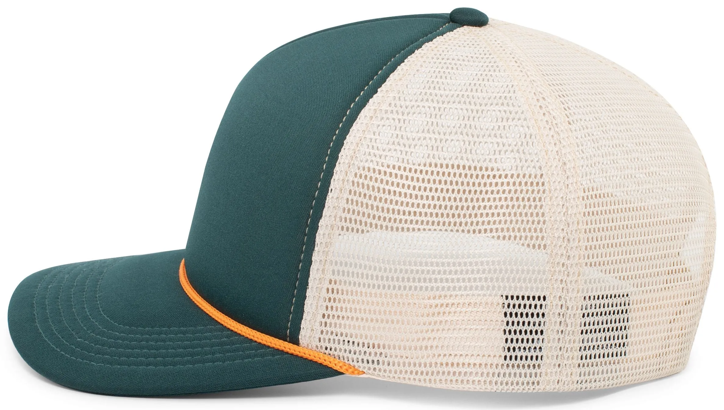 Pacific Headwear Foamie Fresh Trucker Cap - Dark Teal/Khaki/Orange