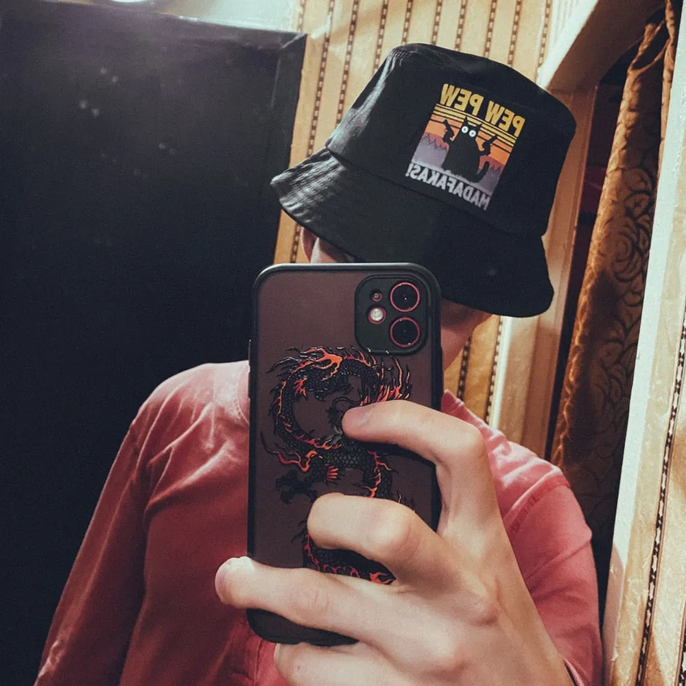 Pew Pew Madafakas Black Cat Bucket Caps Women Street Beach Sun Hat Hip Hop Casual Fisherman Hats Men Outdoor Summer Panama Cap