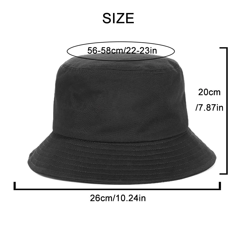 Pew Pew Madafakas Black Cat Bucket Caps Women Street Beach Sun Hat Hip Hop Casual Fisherman Hats Men Outdoor Summer Panama Cap