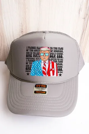 Pledge Of Allegiance Trump Otto Gray Foam Front Trucker Hat