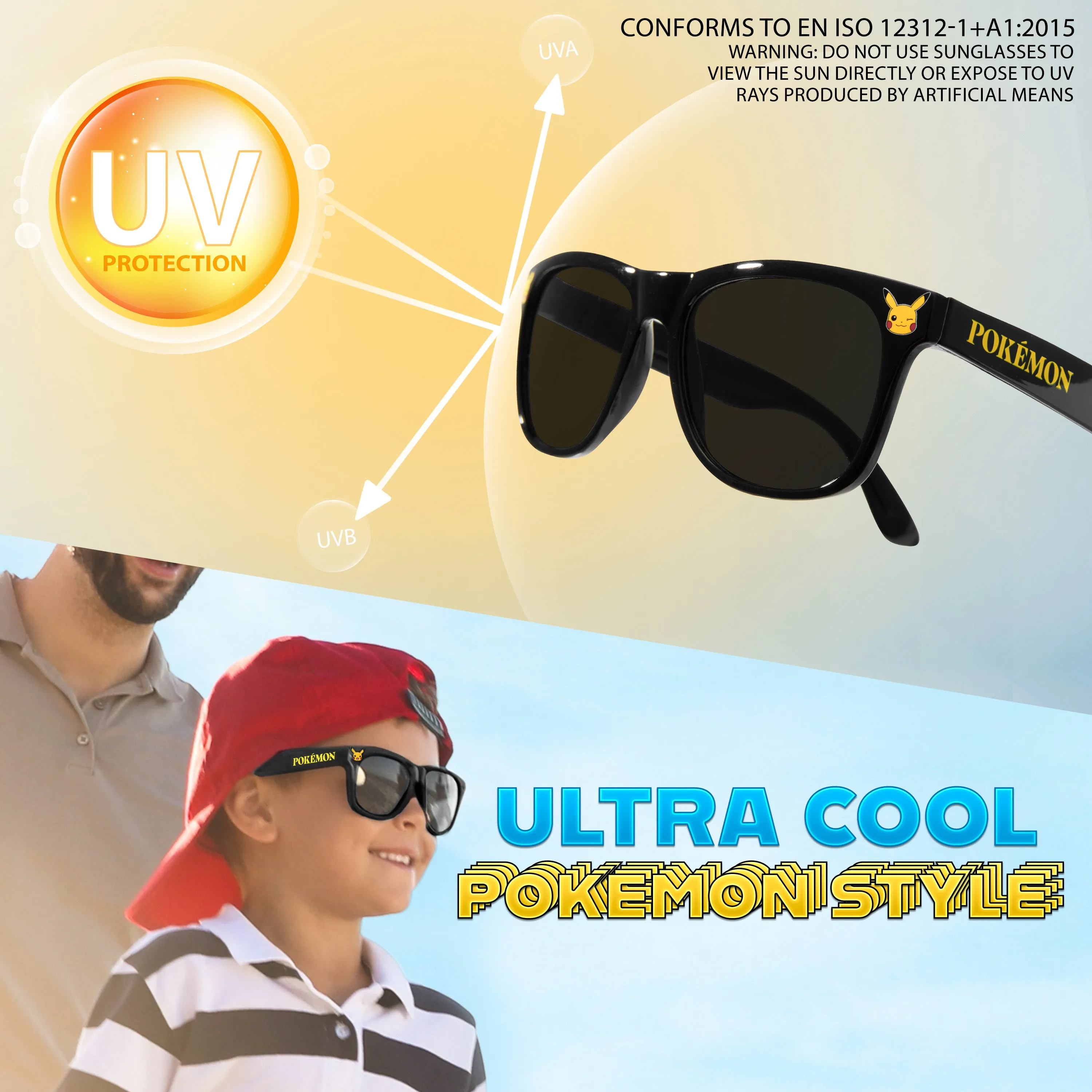 Pokemon Baseball Cap & Sunglasses Set for Kids, Summer Accessories for Kids