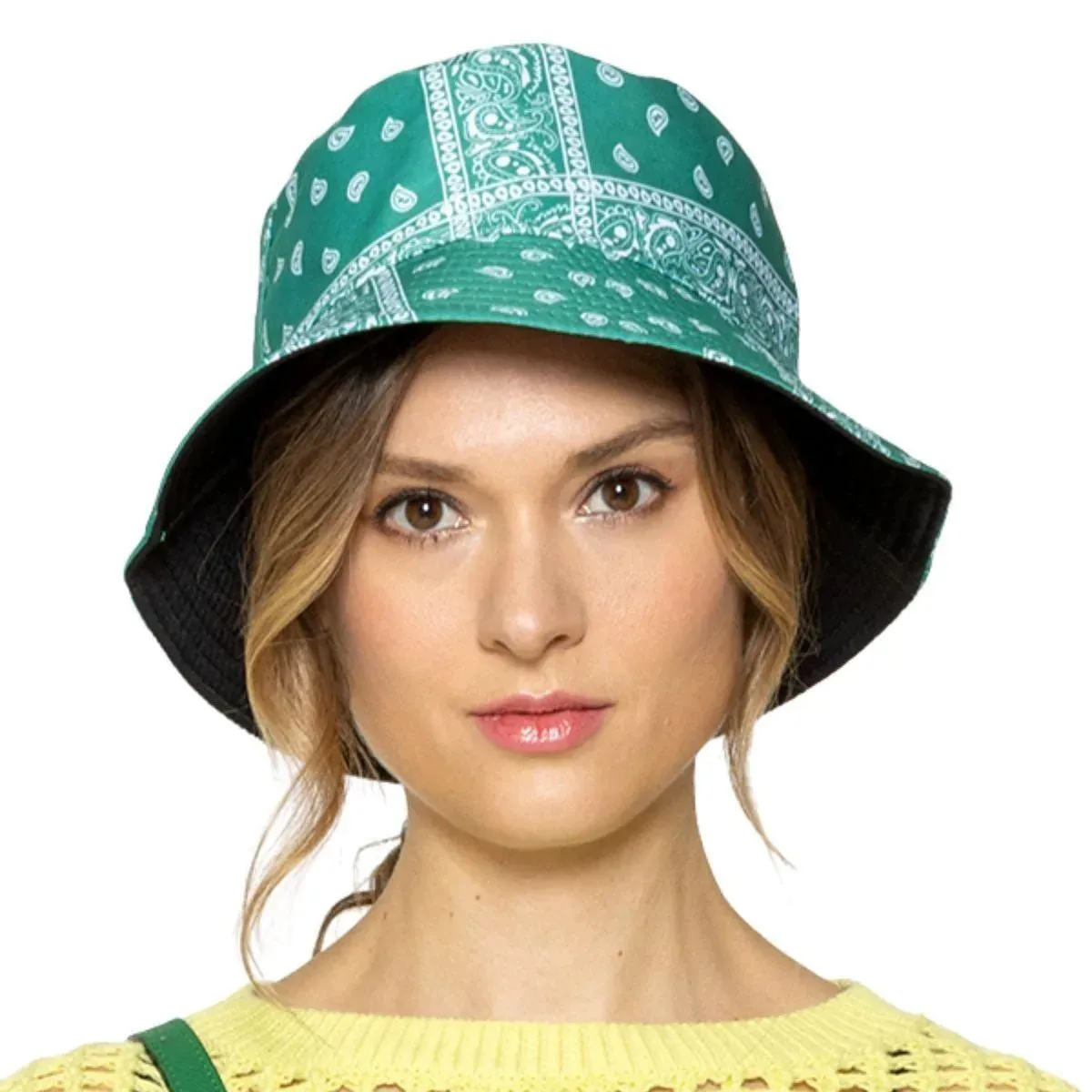 Reversible Green Bandana Bucket Hat