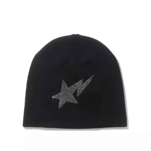 Rhinestone Warm knitted Beanie