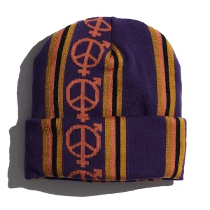 Sex Hippies Vert Stripe Beanie Purple