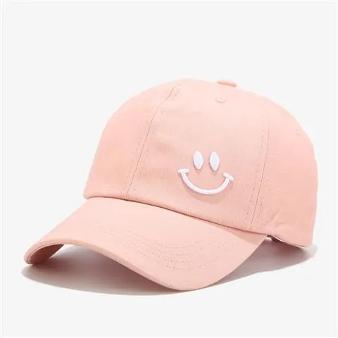 Smile Face Embroidery Baseball Caps Kpop Black Cotton Adjustable Snapback Sun hats