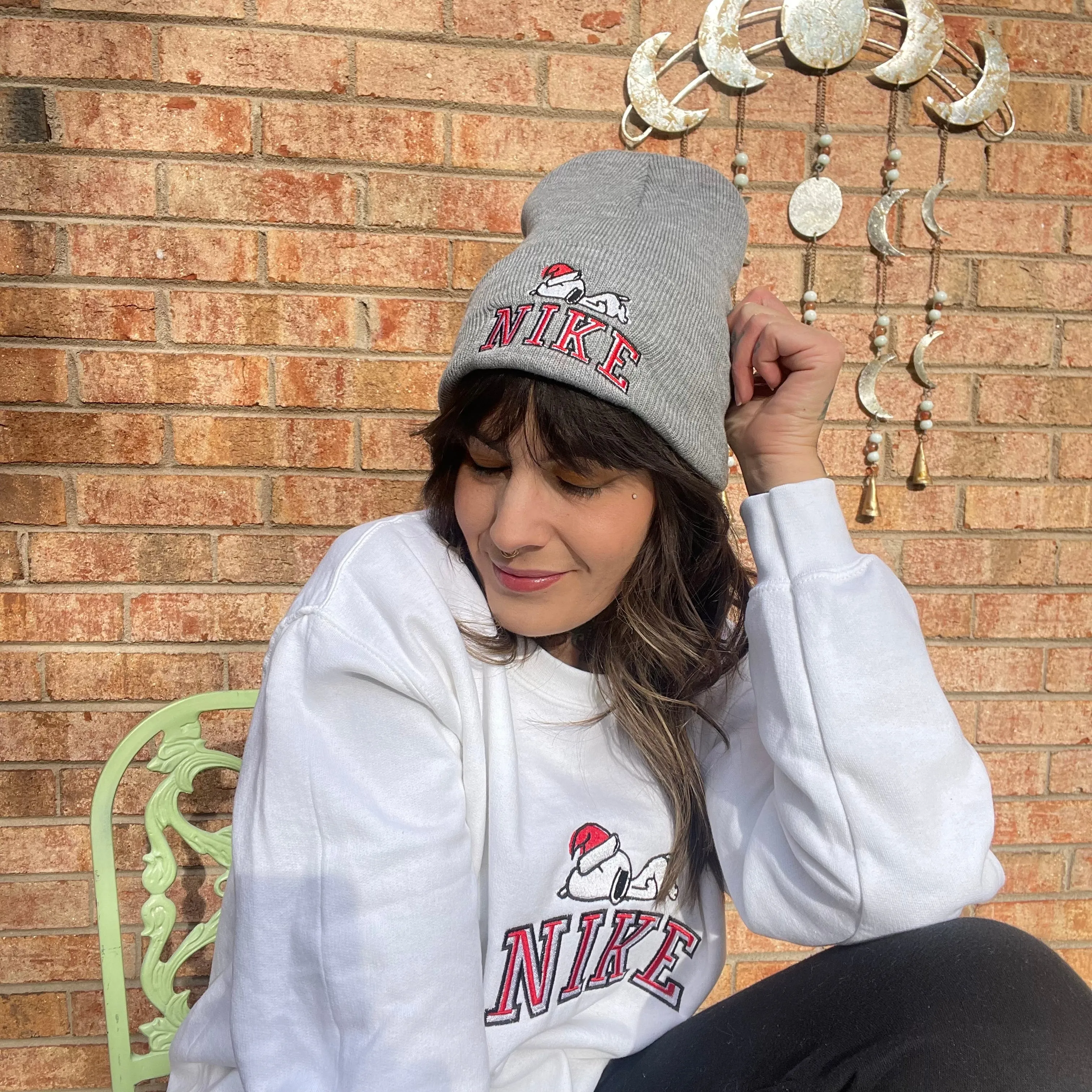 Snoopy Embroidered Holiday Beanie