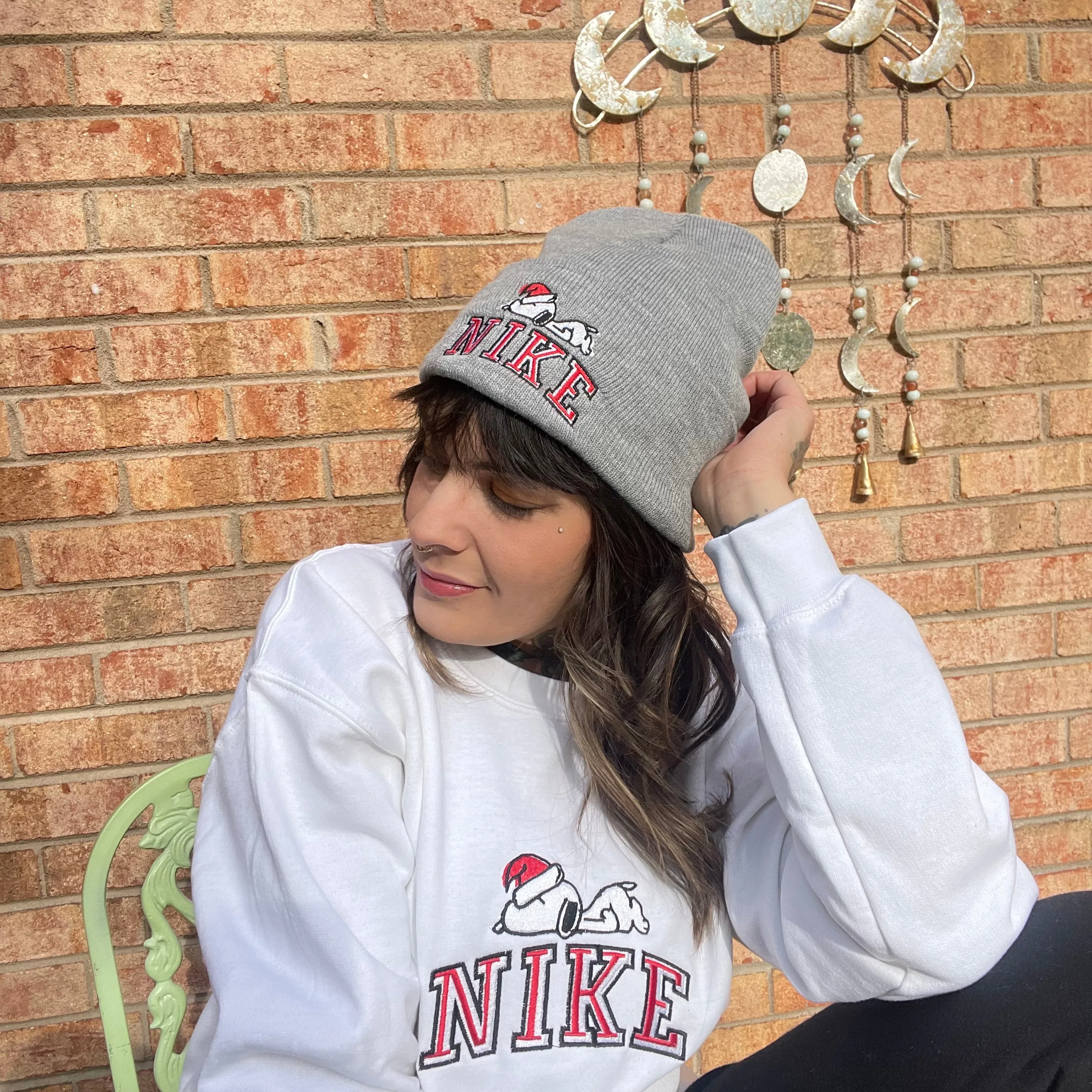 Snoopy Embroidered Holiday Beanie