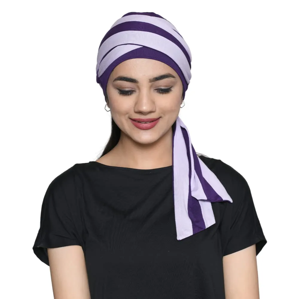 The designer modern Turban for women online Chemo caps in India ( 2 Piece Set )