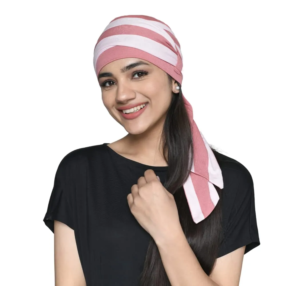 The designer modern Turban for women online Chemo caps in India ( 2 Piece Set )