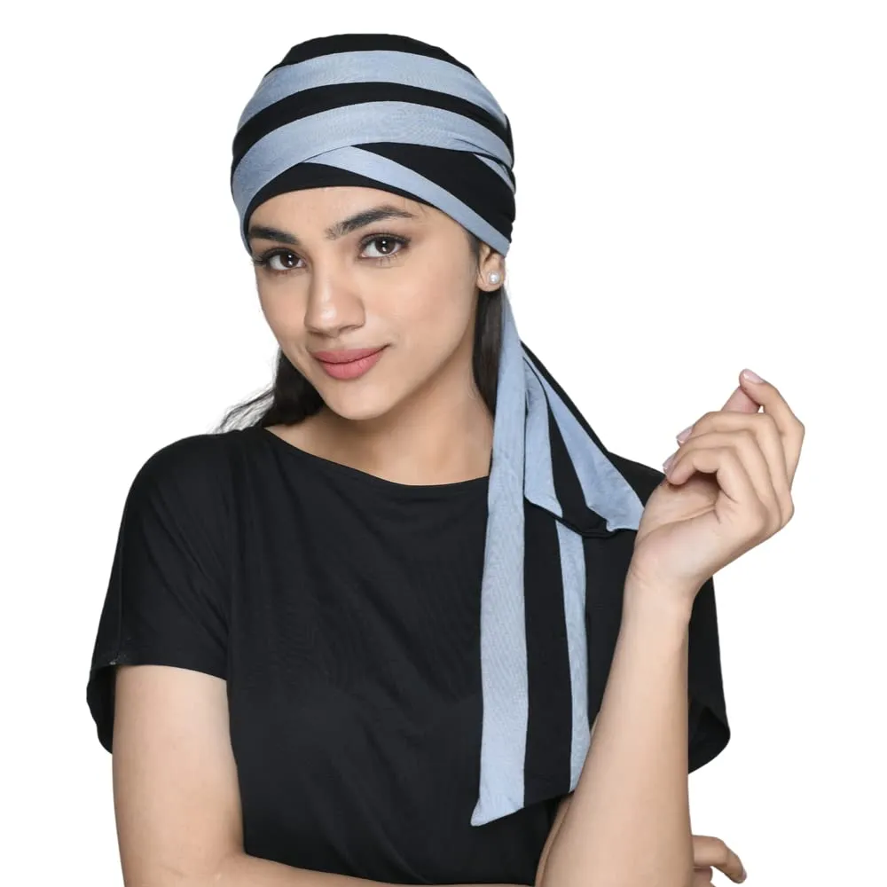 The designer modern Turban for women online Chemo caps in India ( 2 Piece Set )