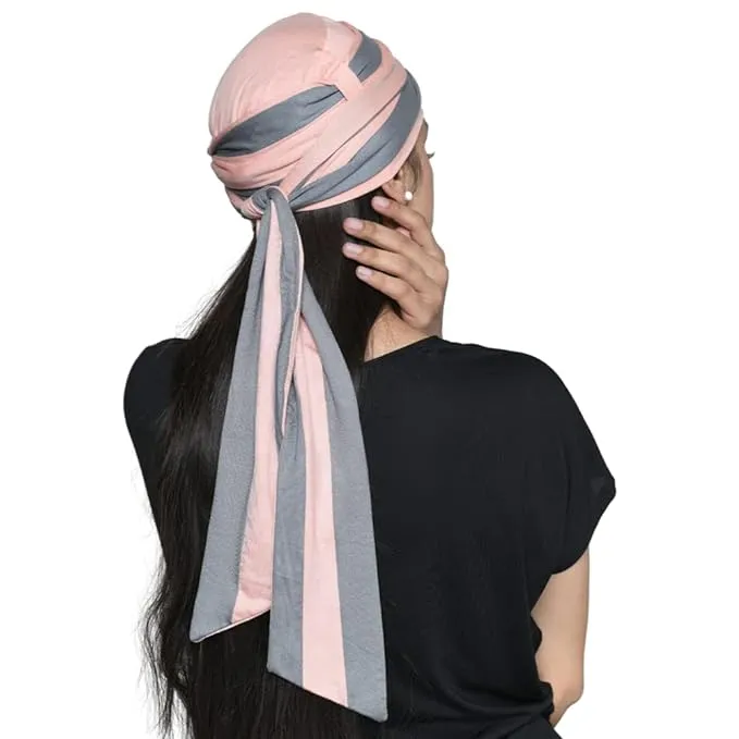 The designer modern Turban for women online Chemo caps in India ( 2 Piece Set )