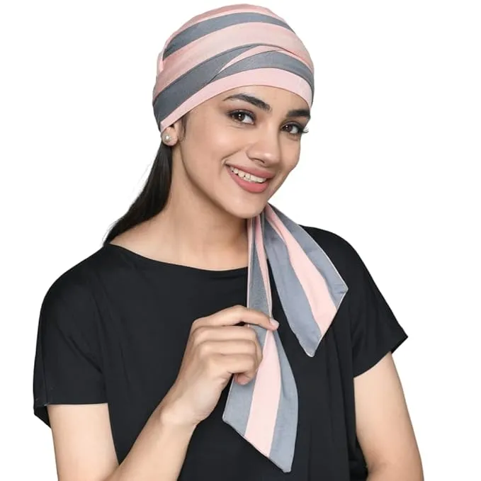 The designer modern Turban for women online Chemo caps in India ( 2 Piece Set )