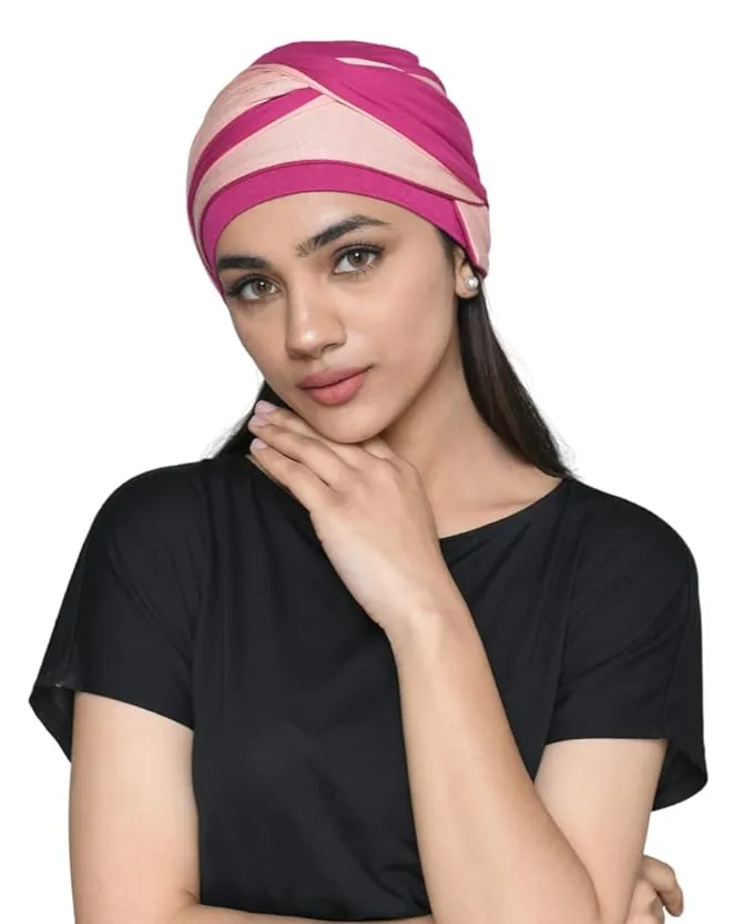 The designer modern Turban for women online Chemo caps in India ( 2 Piece Set )