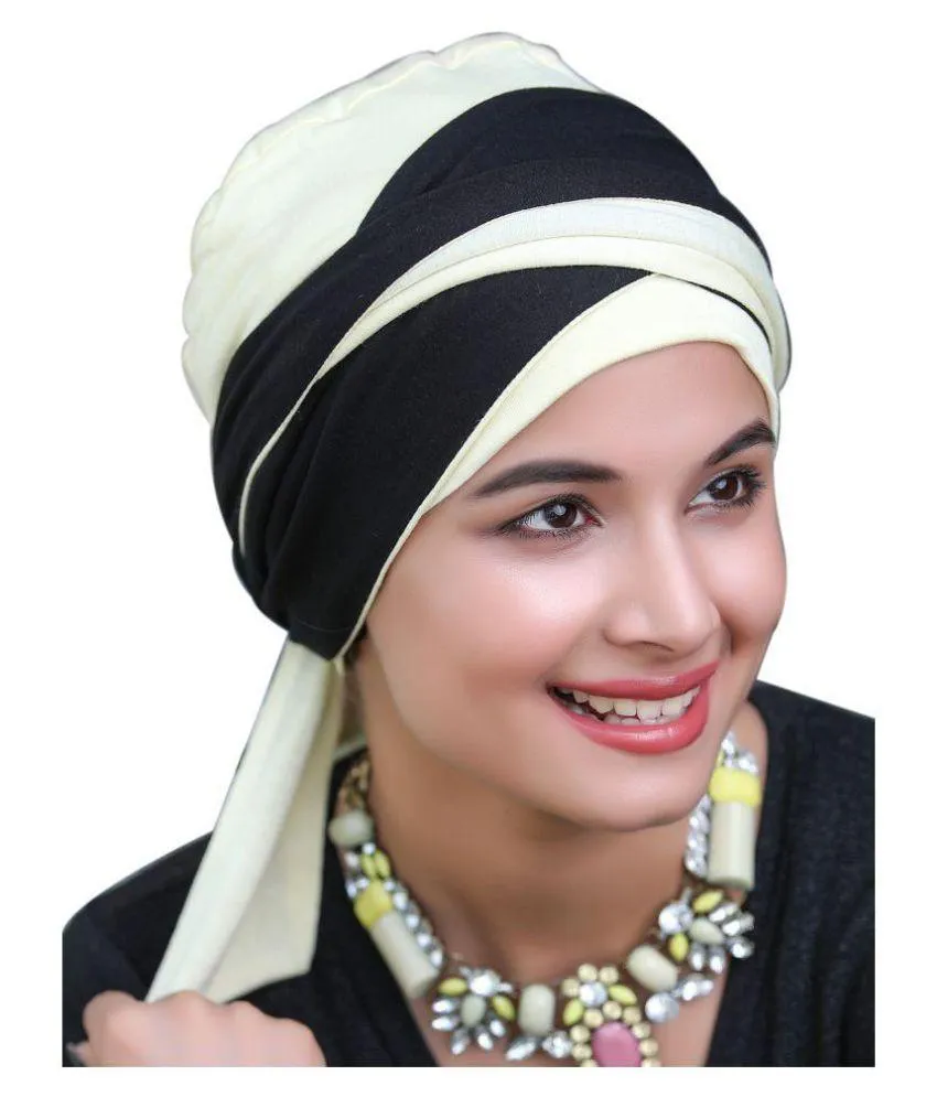 The designer modern Turban for women online Chemo caps in India ( 2 Piece Set )