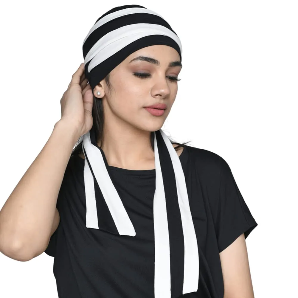 The designer modern Turban for women online Chemo caps in India ( 2 Piece Set )