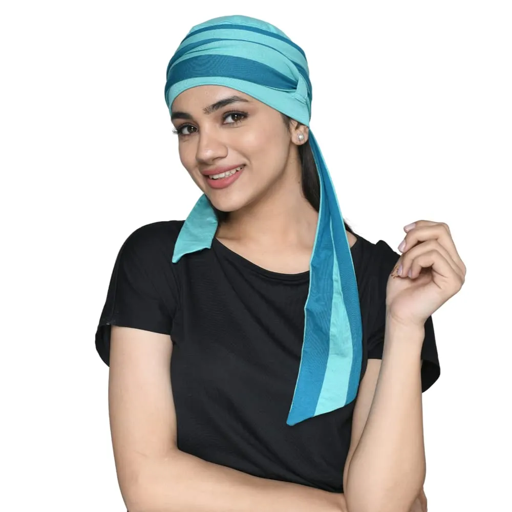 The designer modern Turban for women online Chemo caps in India ( 2 Piece Set )