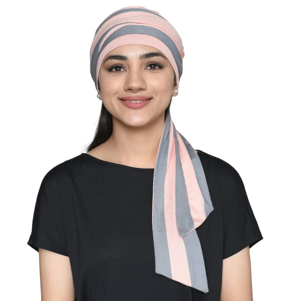 The designer modern Turban for women online Chemo caps in India ( 2 Piece Set )