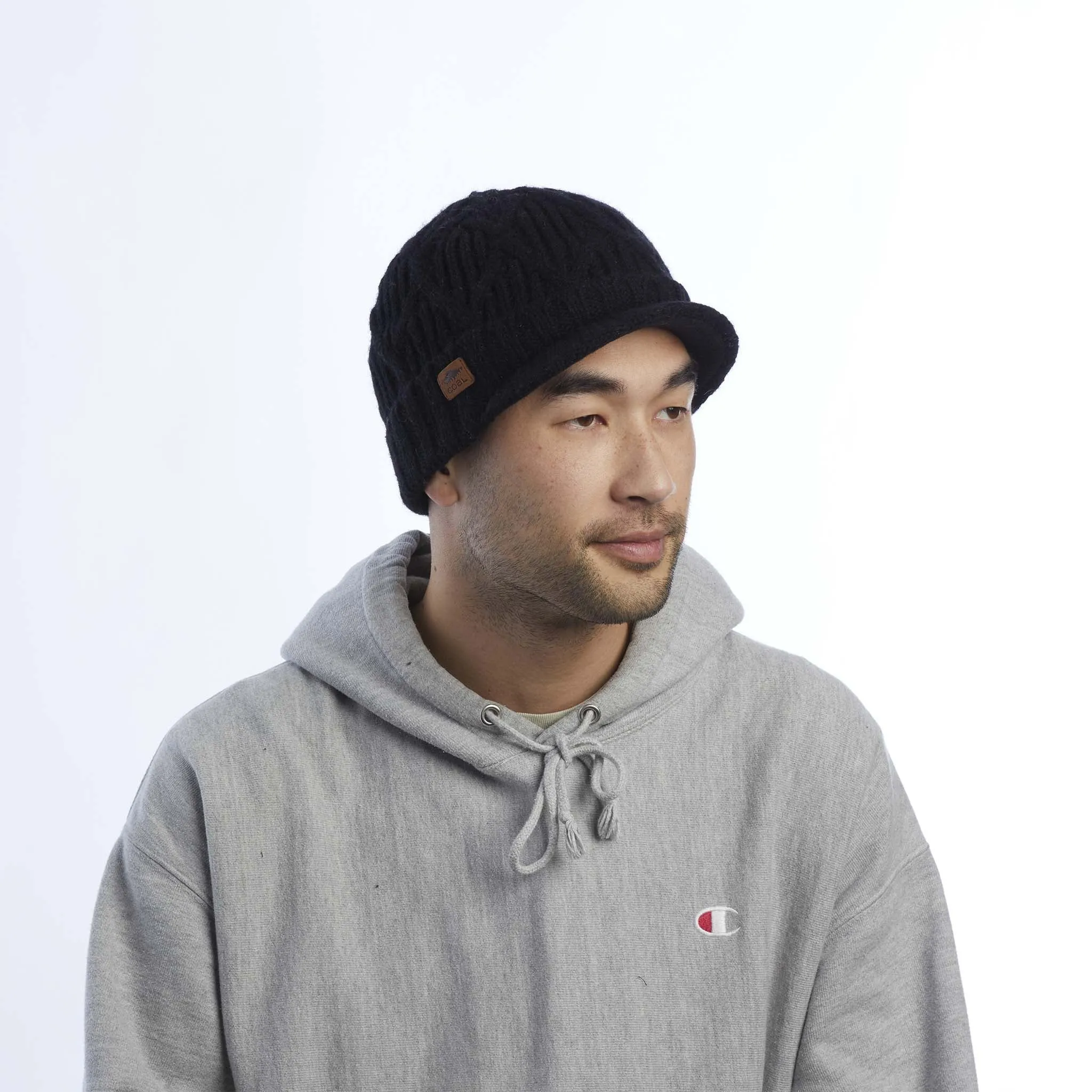 The Yukon Cable Knit Wool Brim Beanie