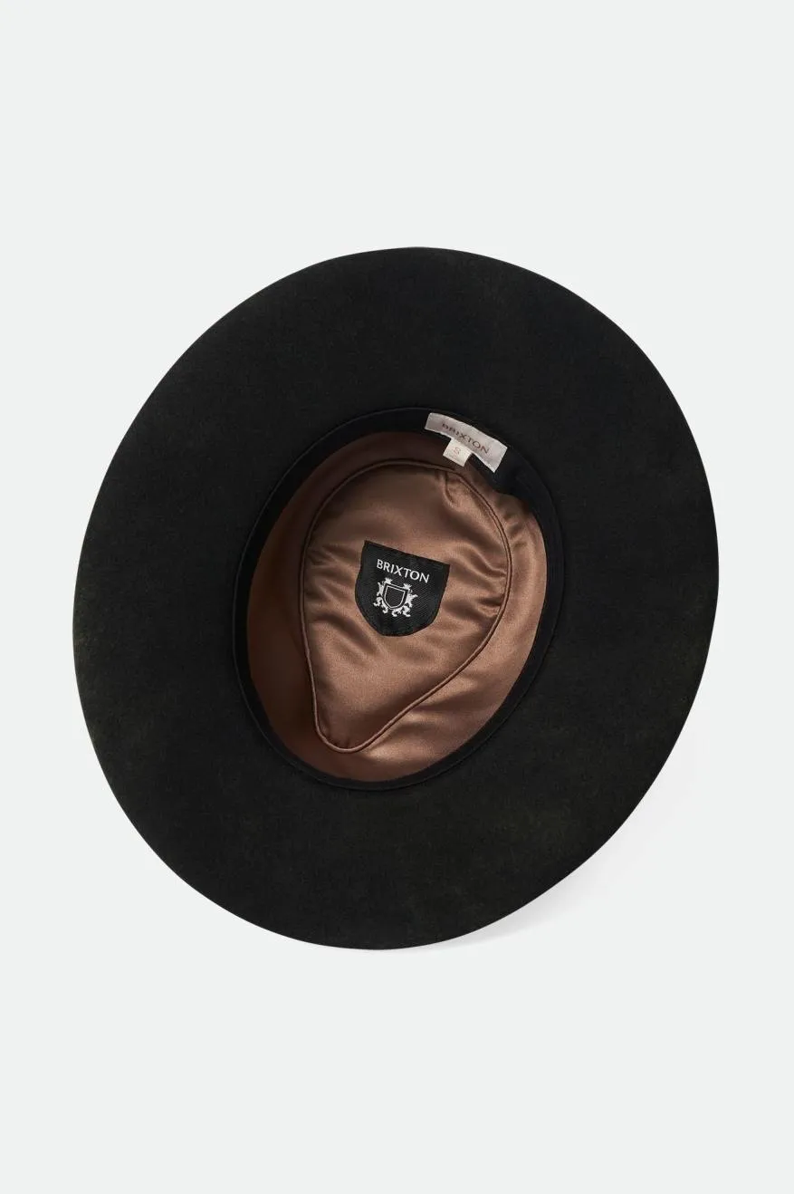 Victoria Felt Fedora - Black Worn Wash