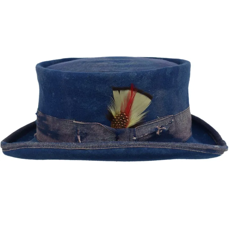 Vintage Vogue Funky Aged Top Hat in Blue