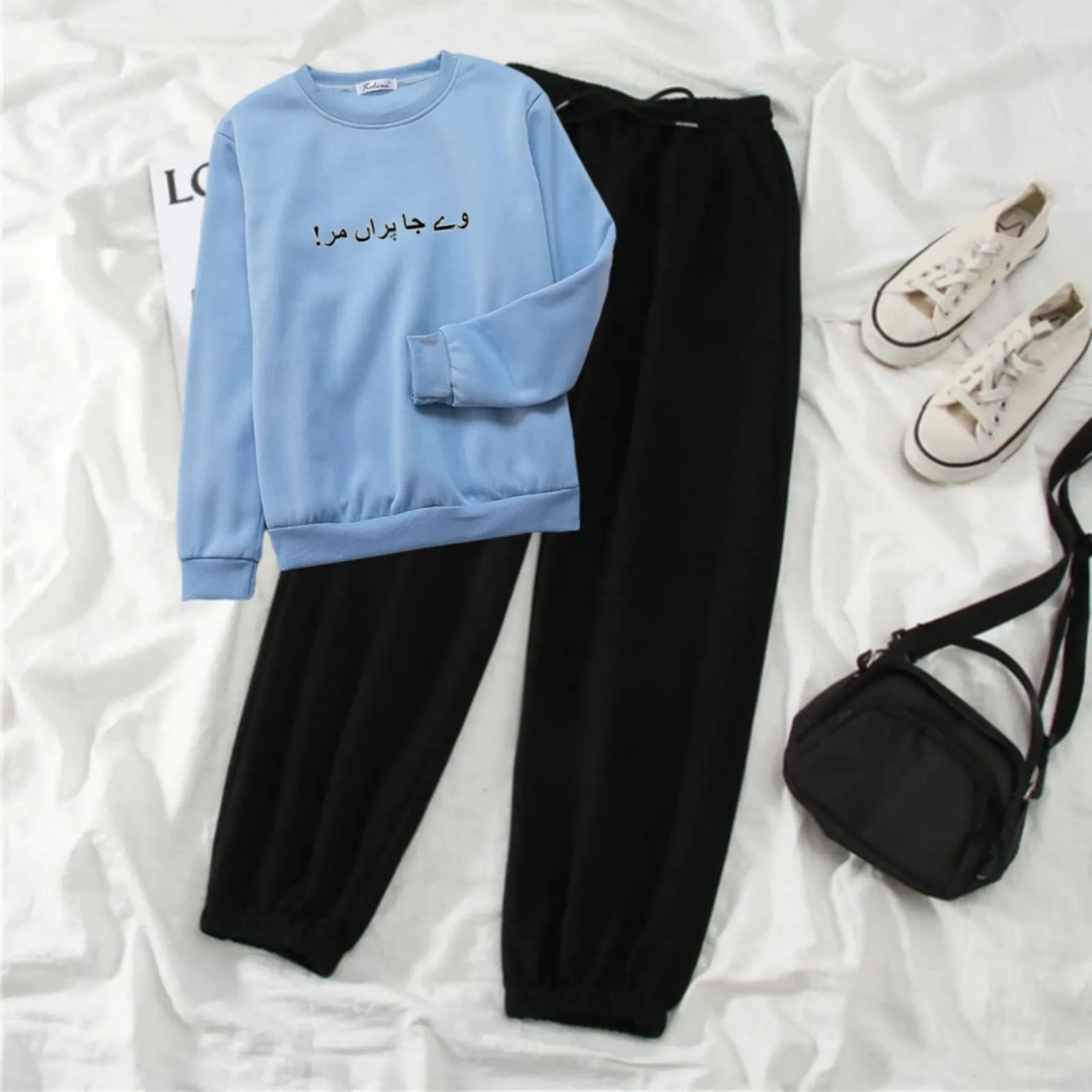 We ja para mar skyblue sweatshirt trouser
